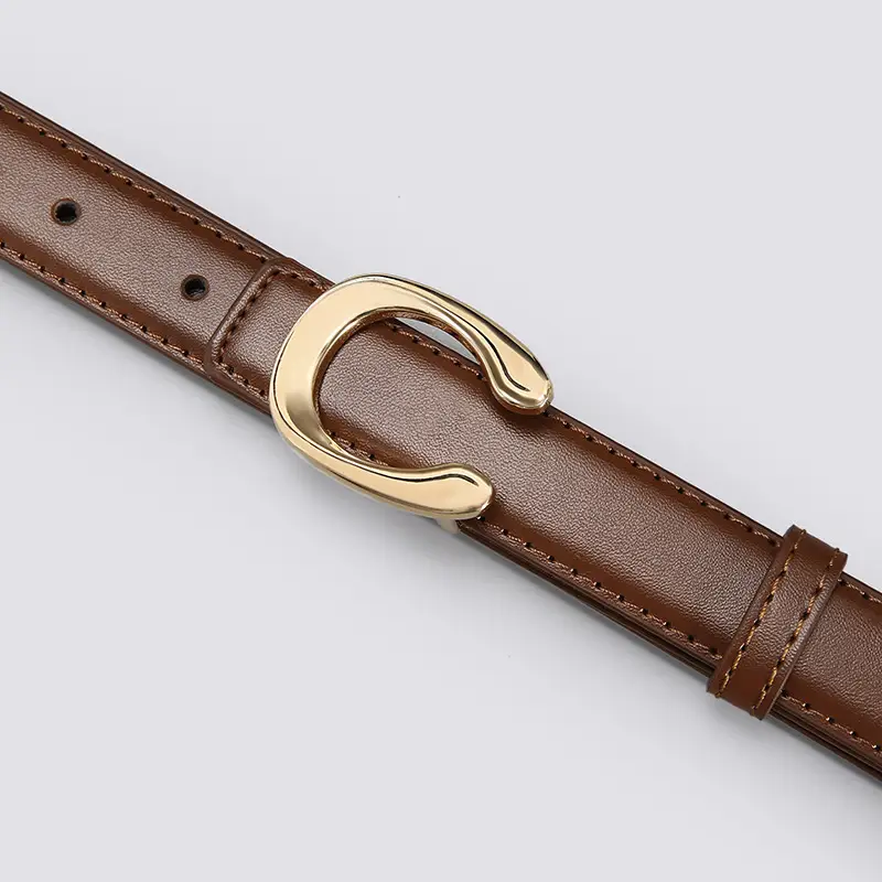 Black Gold C Buckle Women's Slim Fit Belt - Image 9