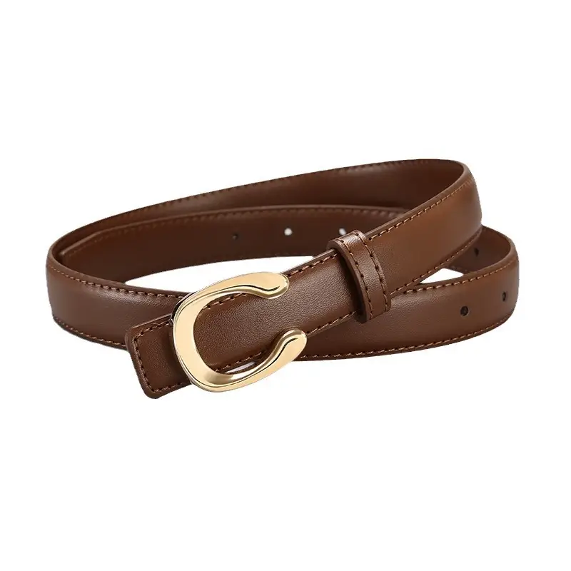 Black Gold C Buckle Women's Slim Fit Belt - Image 10