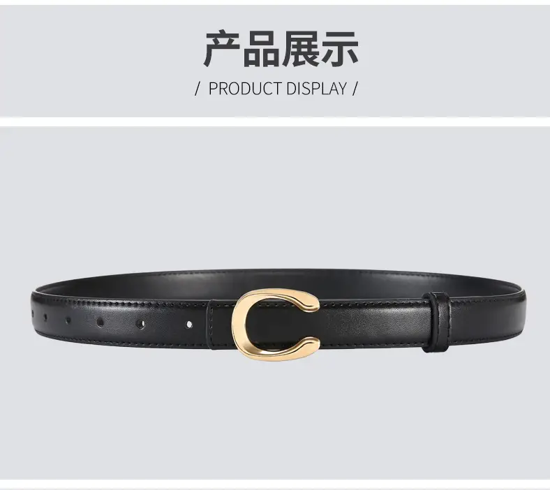 Black Gold C Buckle Women's Slim Fit Belt — feature 15
