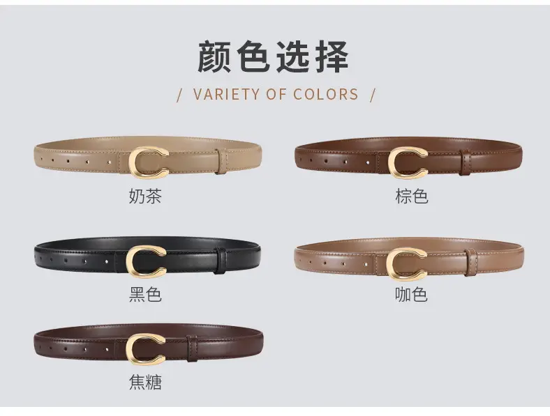 Black Gold C Buckle Women's Slim Fit Belt — feature 8