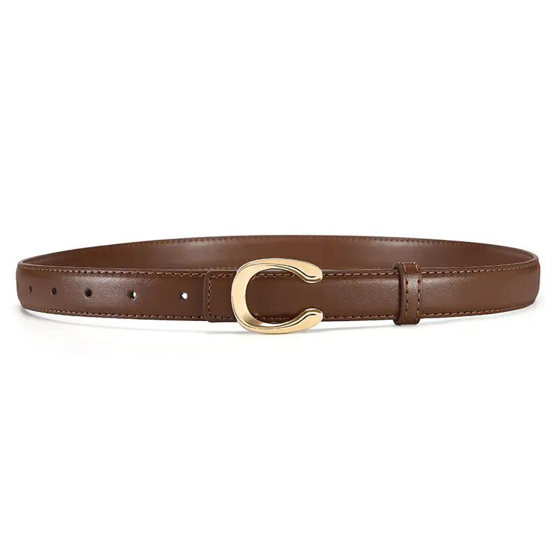 Black Gold C Buckle Women's Slim Fit Belt - Image 2
