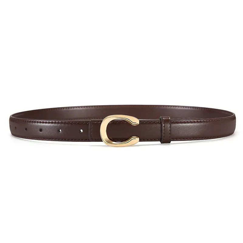 Black Gold C Buckle Women's Slim Fit Belt - Image 5