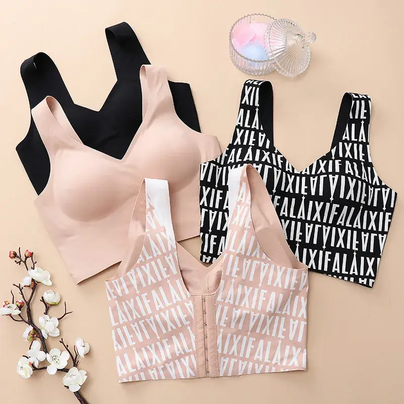 Jelly Seven-breasted Plus Size Bra Letter Print - Image 8