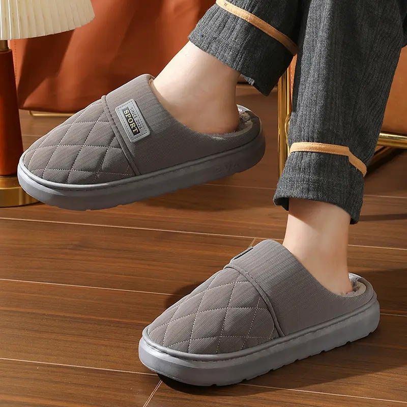 Cotton Slippers for Men Winter 2026 New Model Home Non-Slip Indoor Home Warm Couple Waterproof Cotton Slippers Men's Autumn — feature 5