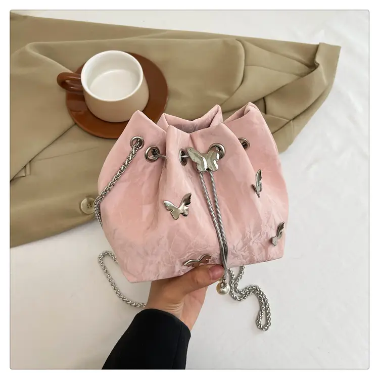Pink Butterfly Rivet Handbag Women 2024 - Image 4