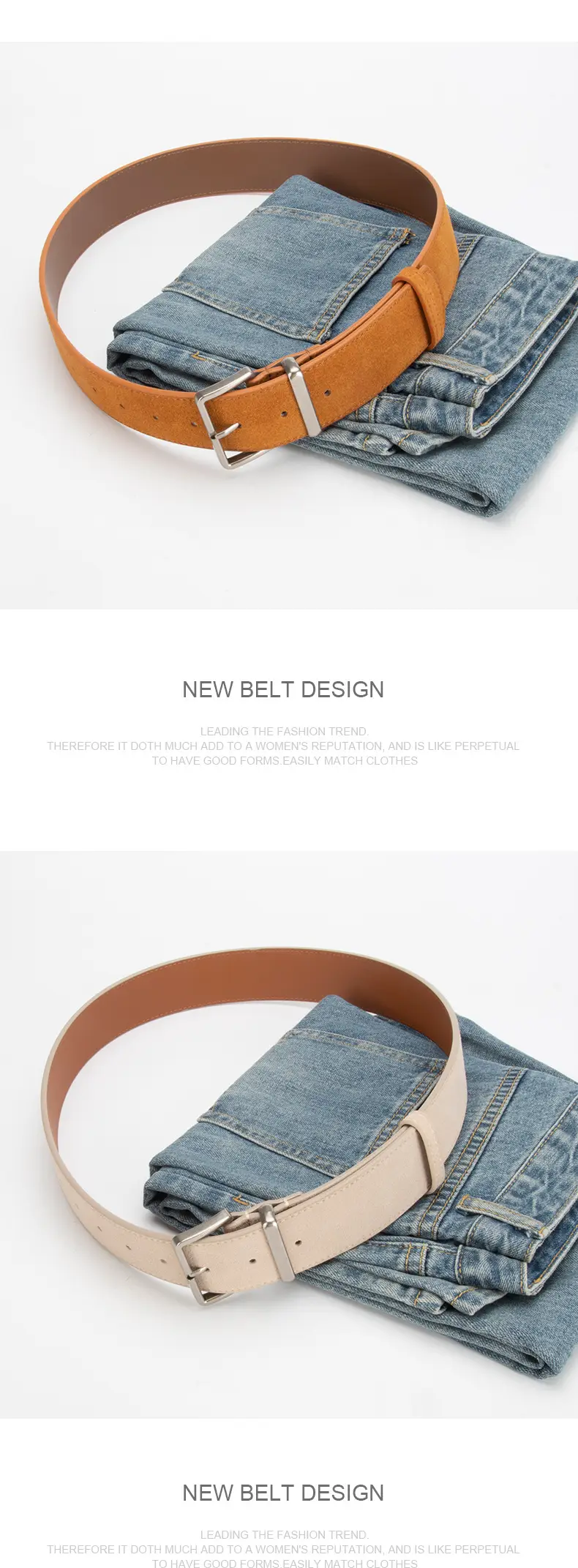 Purple Anti-Frill Women's Belt High-end Genuine Leather — feature 11