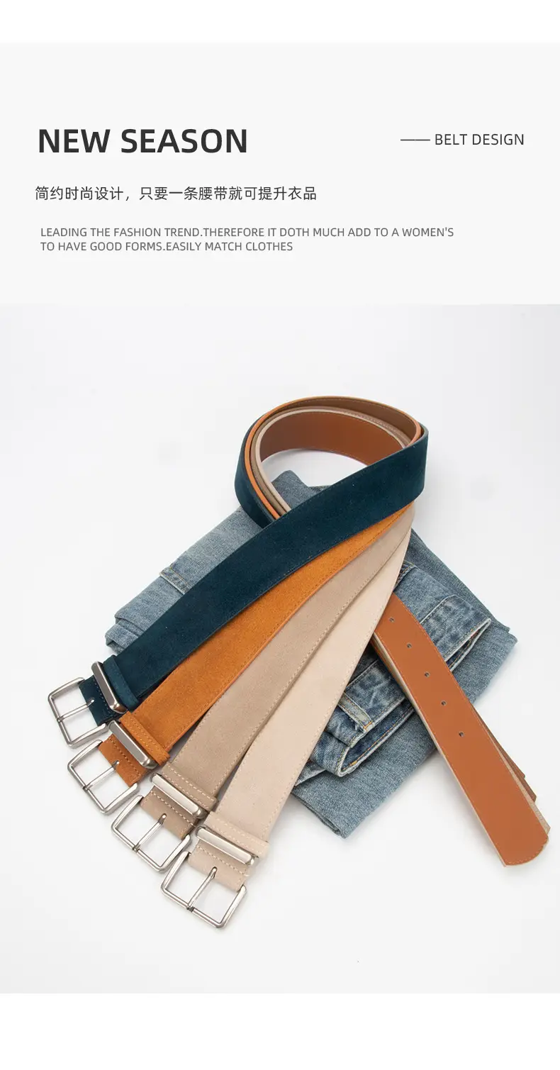 Purple Anti-Frill Women's Belt High-end Genuine Leather — feature 4