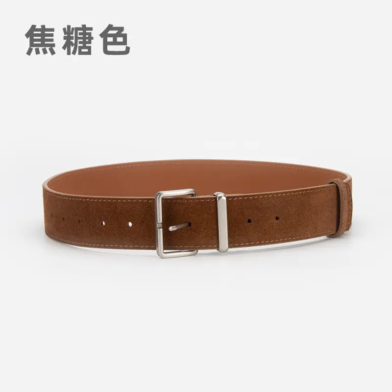 Purple Anti-Frill Women's Belt High-end Genuine Leather - Image 3