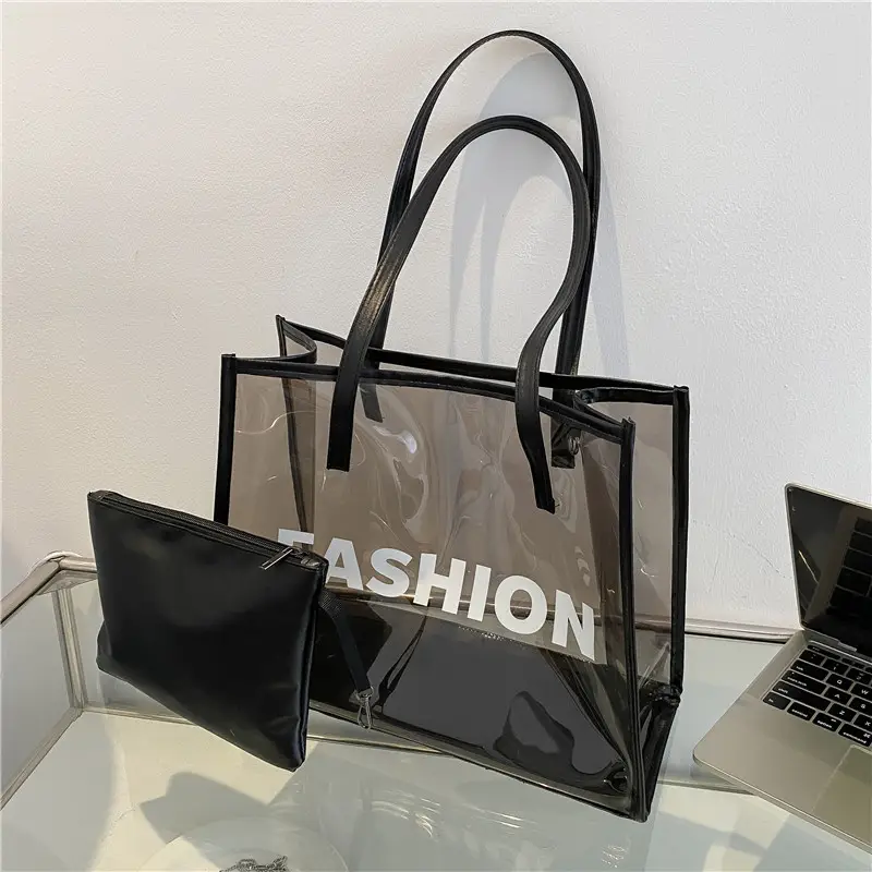 Transparent Large Bags for Women 2026 New Fashion Jelly Shoulder Tote - Image 3