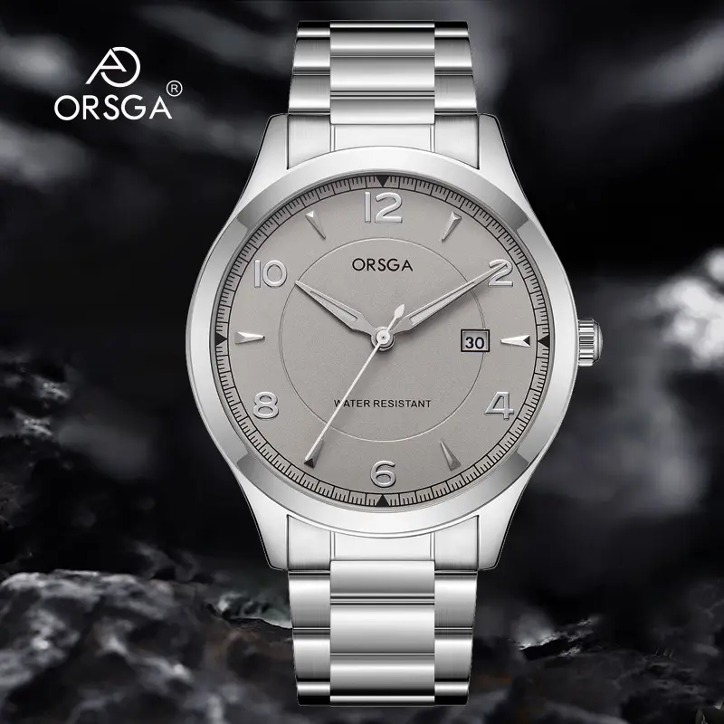 ORSGA Men's Stainless Steel Quartz Watch with Calendar