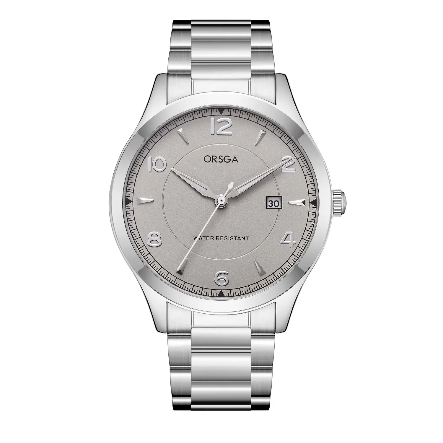 ORSGA Men's Stainless Steel Quartz Watch with Calendar