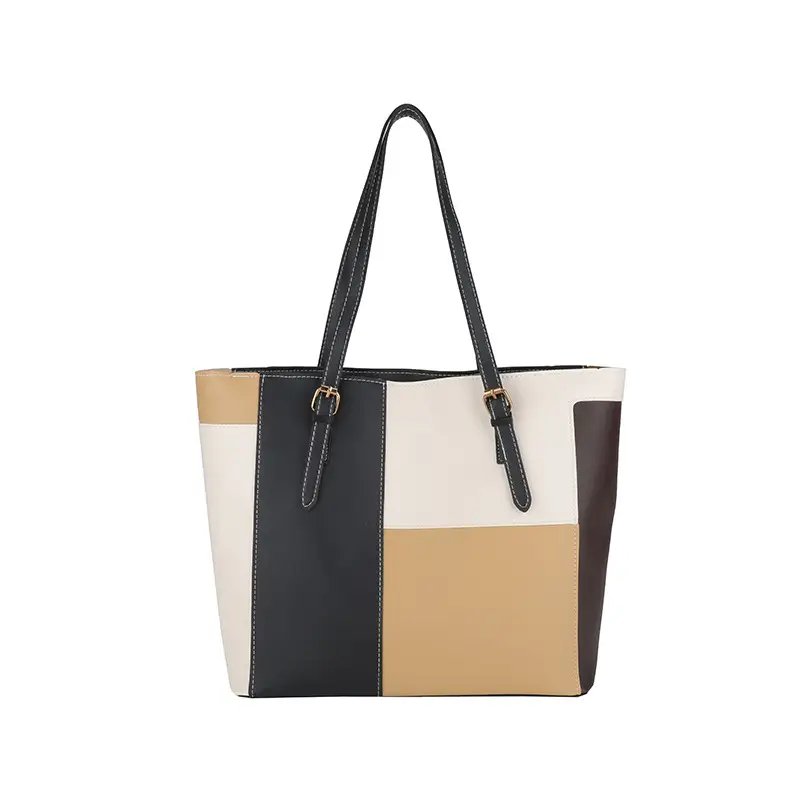 Women's PU Contrast Color Shoulder Bag 2024 - Image 9