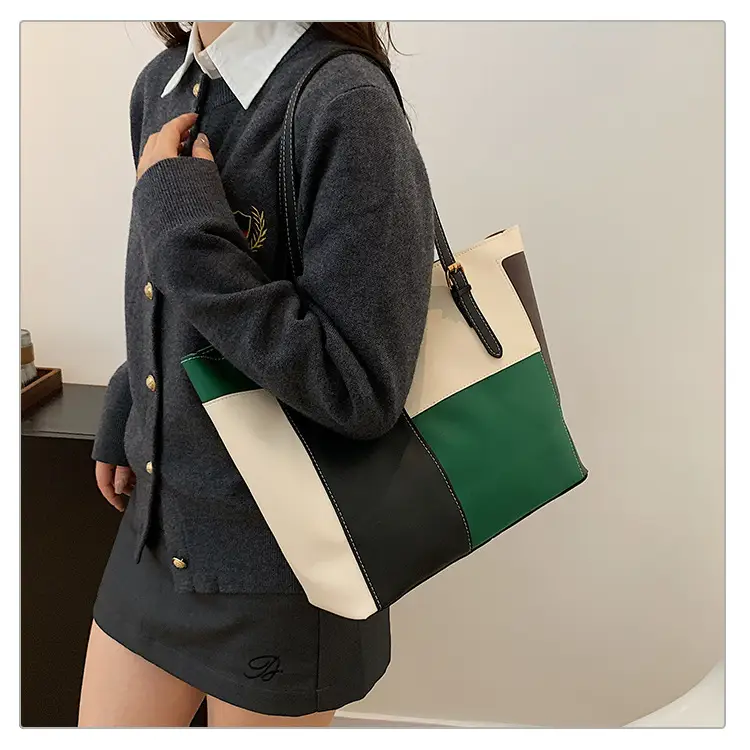 Women's PU Contrast Color Shoulder Bag 2024 — feature 15
