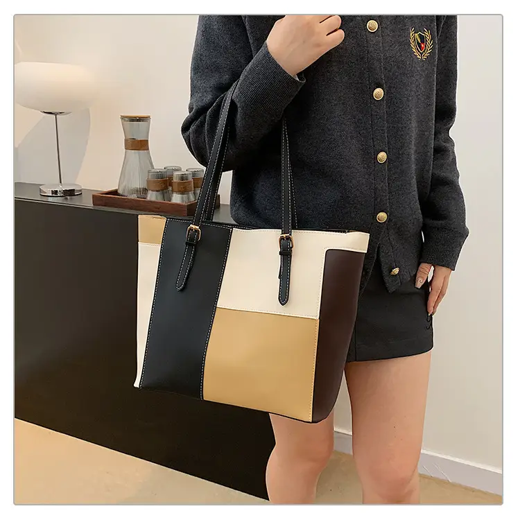 Women's PU Contrast Color Shoulder Bag 2024 — feature 16