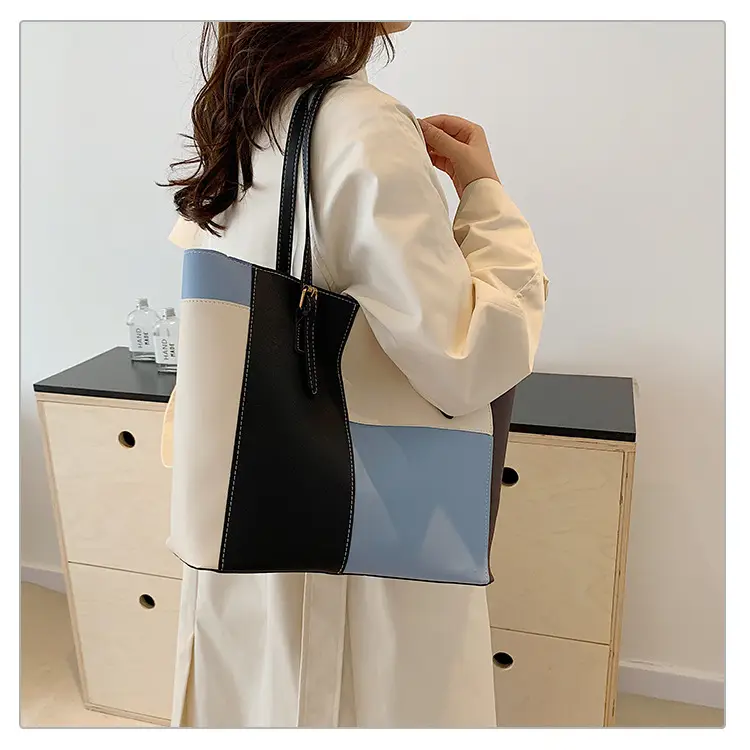 Women's PU Contrast Color Shoulder Bag 2024 — feature 20