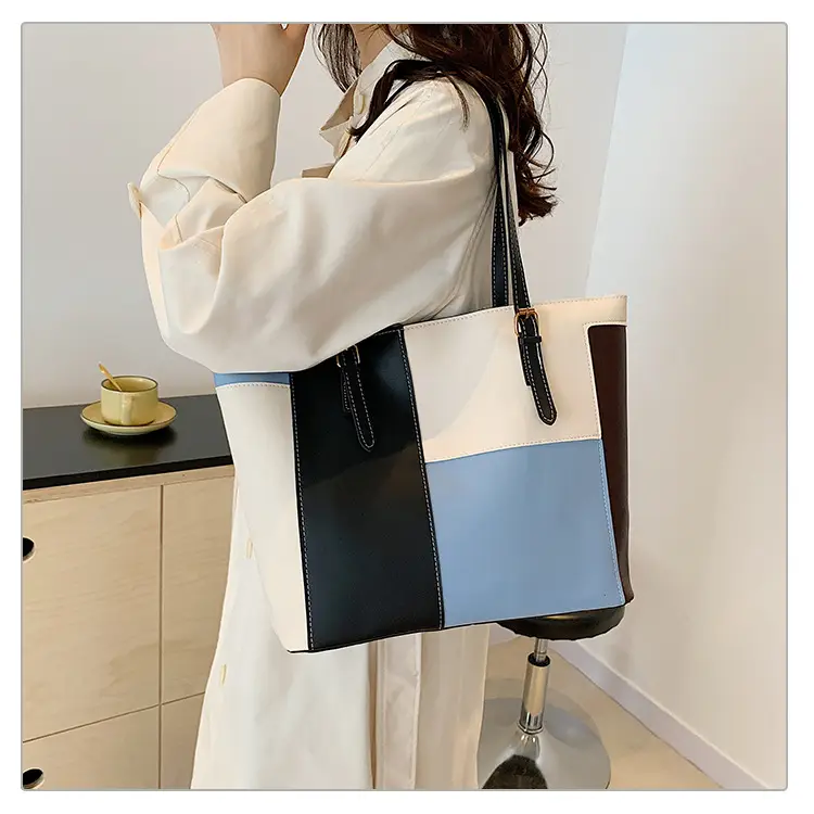 Women's PU Contrast Color Shoulder Bag 2024 — feature 21