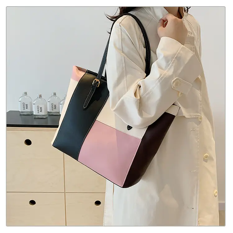 Women's PU Contrast Color Shoulder Bag 2024 — feature 23