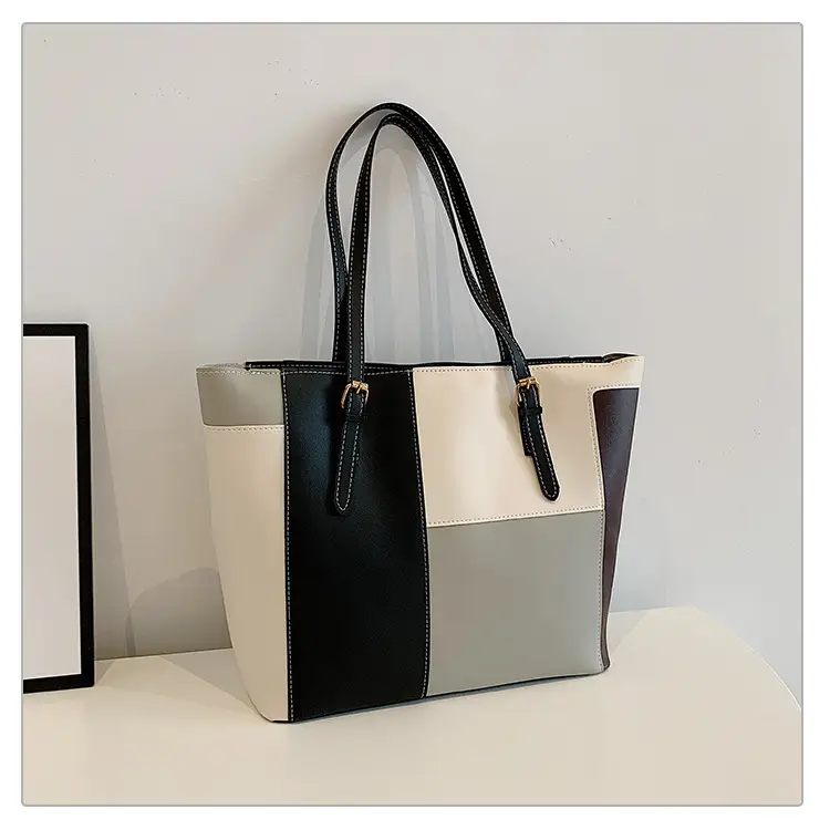 Women's PU Contrast Color Shoulder Bag 2024 - Image 2