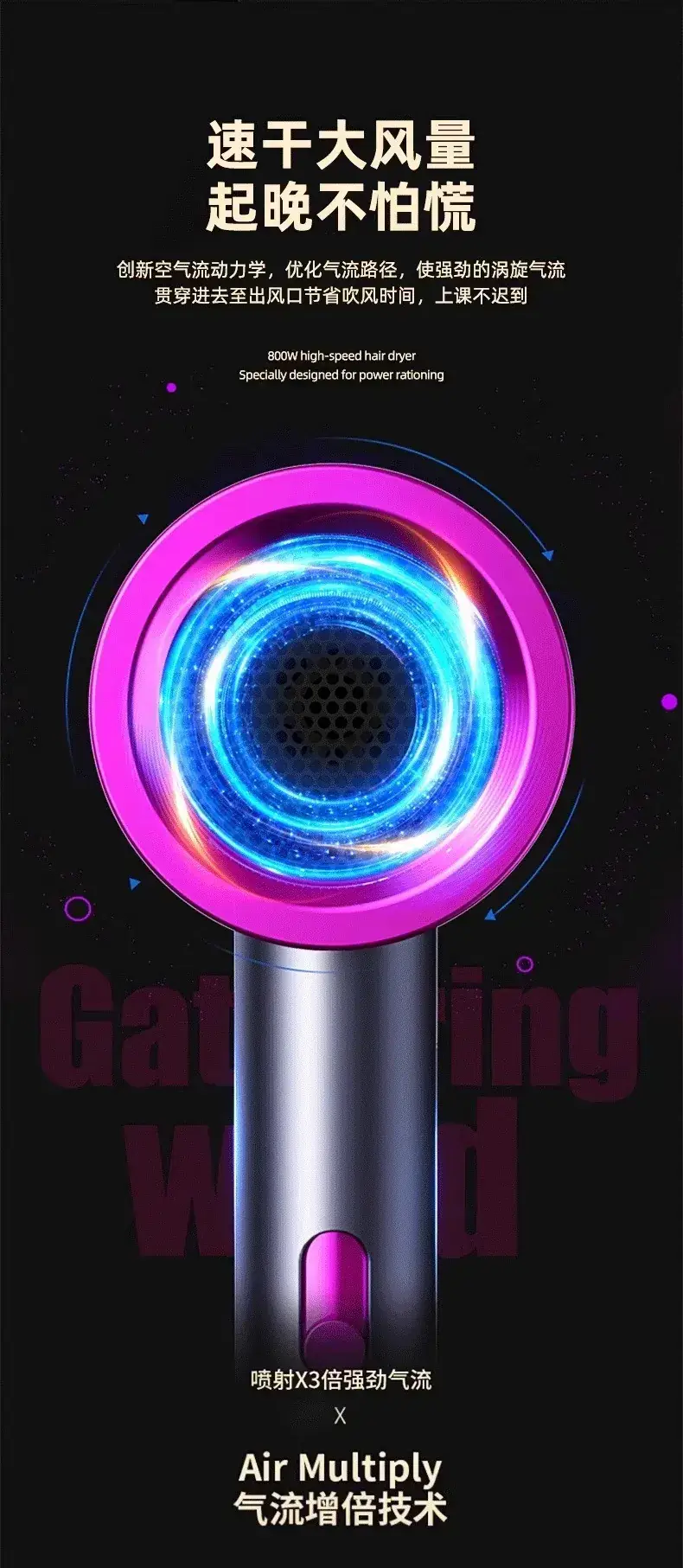 Electric Hair Dryer High Speed Negative Ion 30s — feature 12