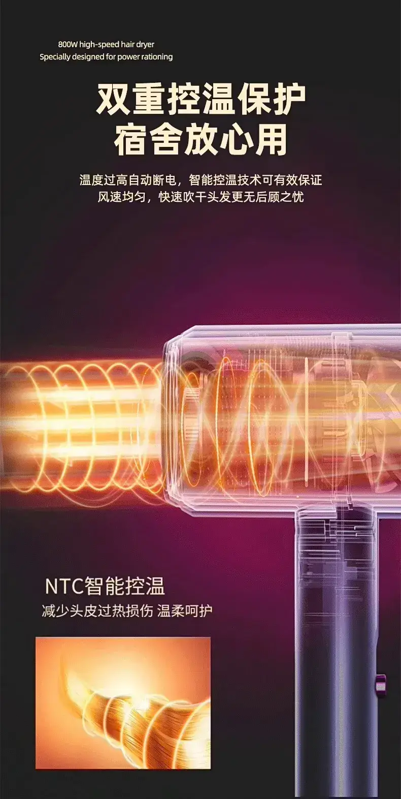Electric Hair Dryer High Speed Negative Ion 30s — feature 15