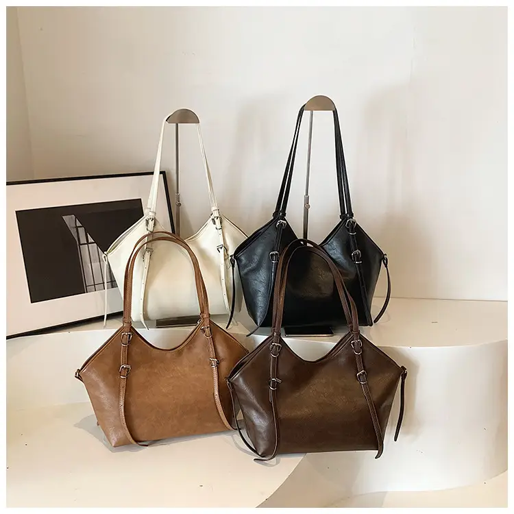 Vintage Cream Shoulder Bag with Long Strap — feature 19