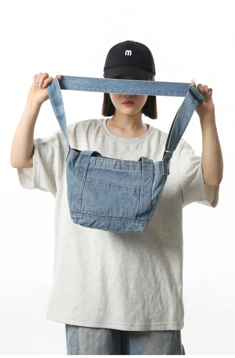 Denim Shoulder Bag 2024 New Solid Color — feature 11
