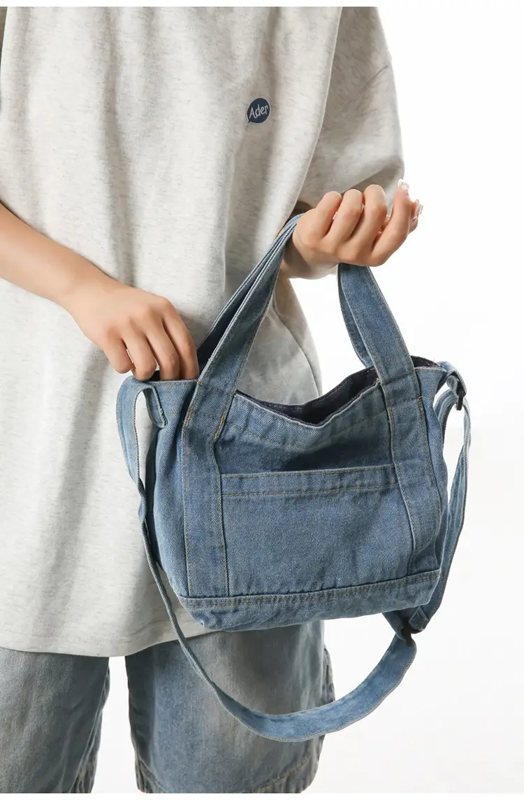 Denim Shoulder Bag 2024 New Solid Color — feature 16