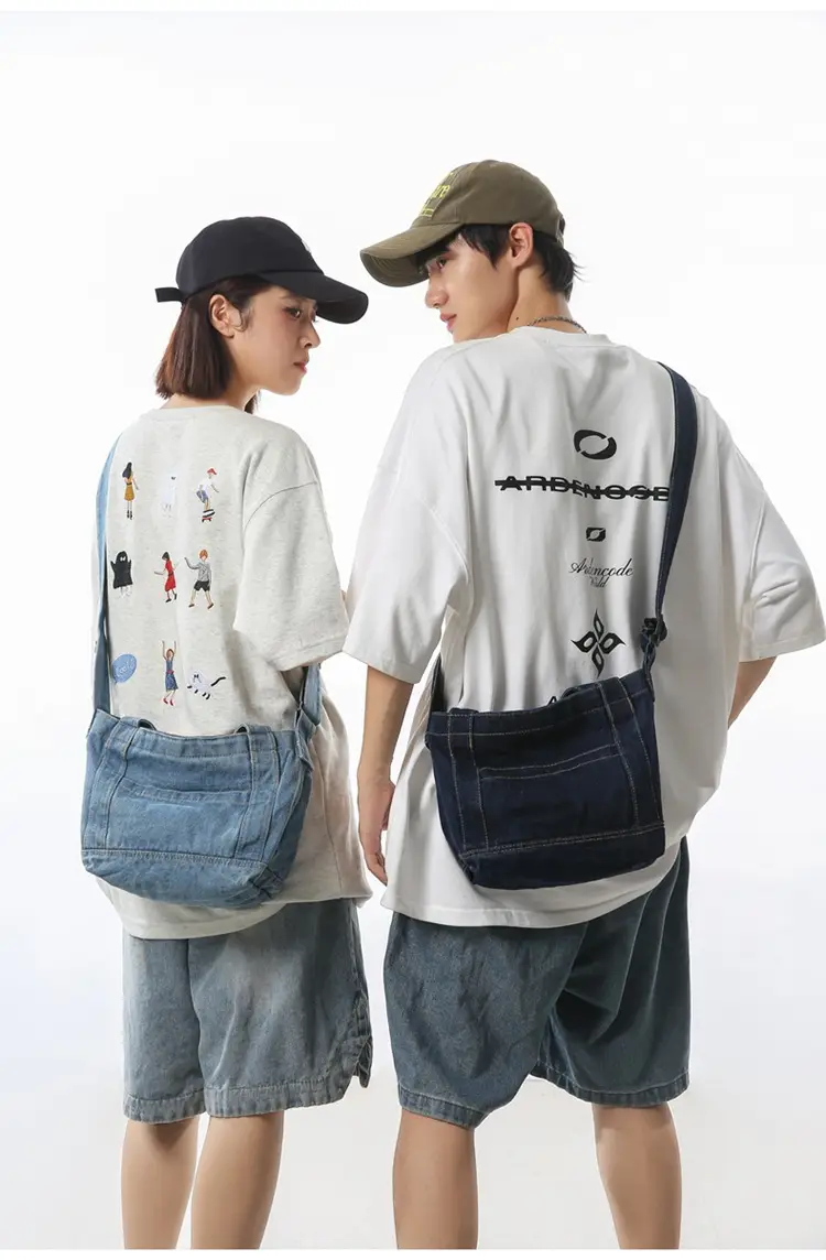 Denim Shoulder Bag 2024 New Solid Color — feature 17