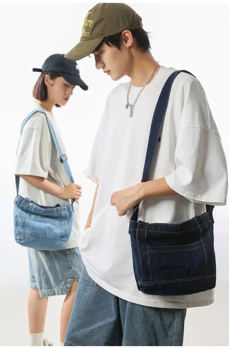 Denim Shoulder Bag 2024 New Solid Color — feature 18