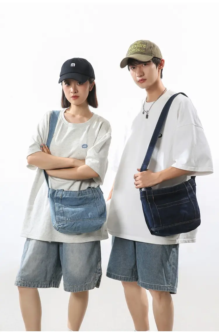 Denim Shoulder Bag 2024 New Solid Color — feature 19