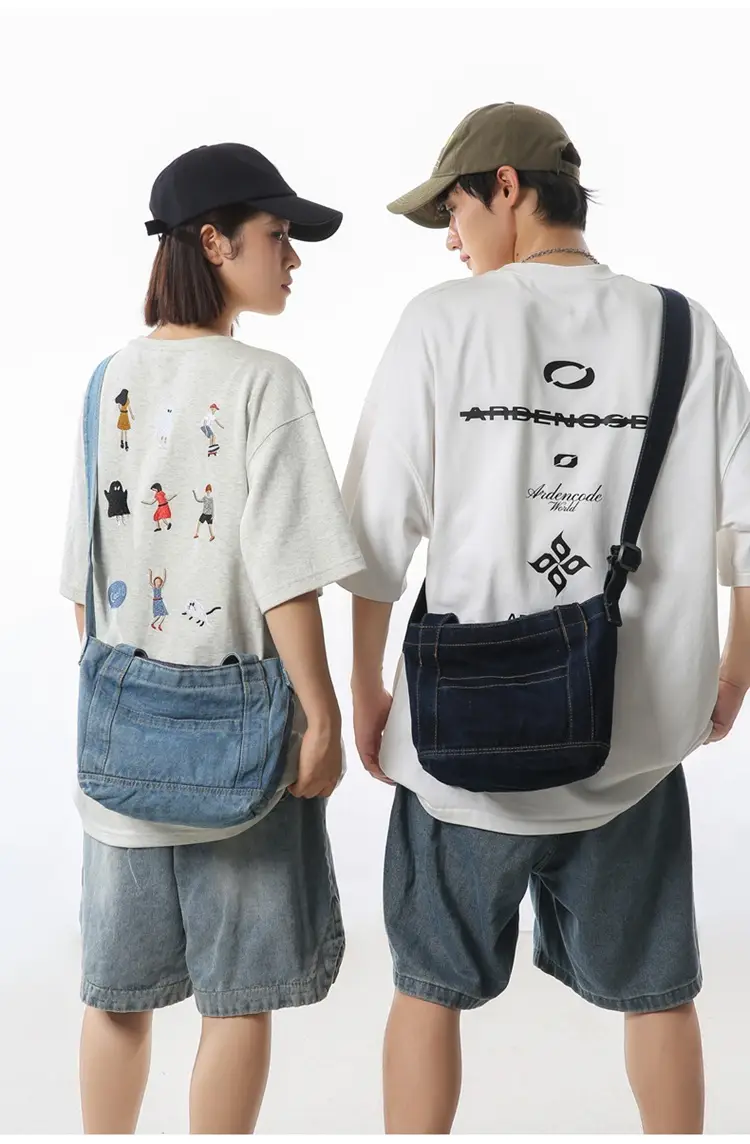 Denim Shoulder Bag 2024 New Solid Color — feature 21