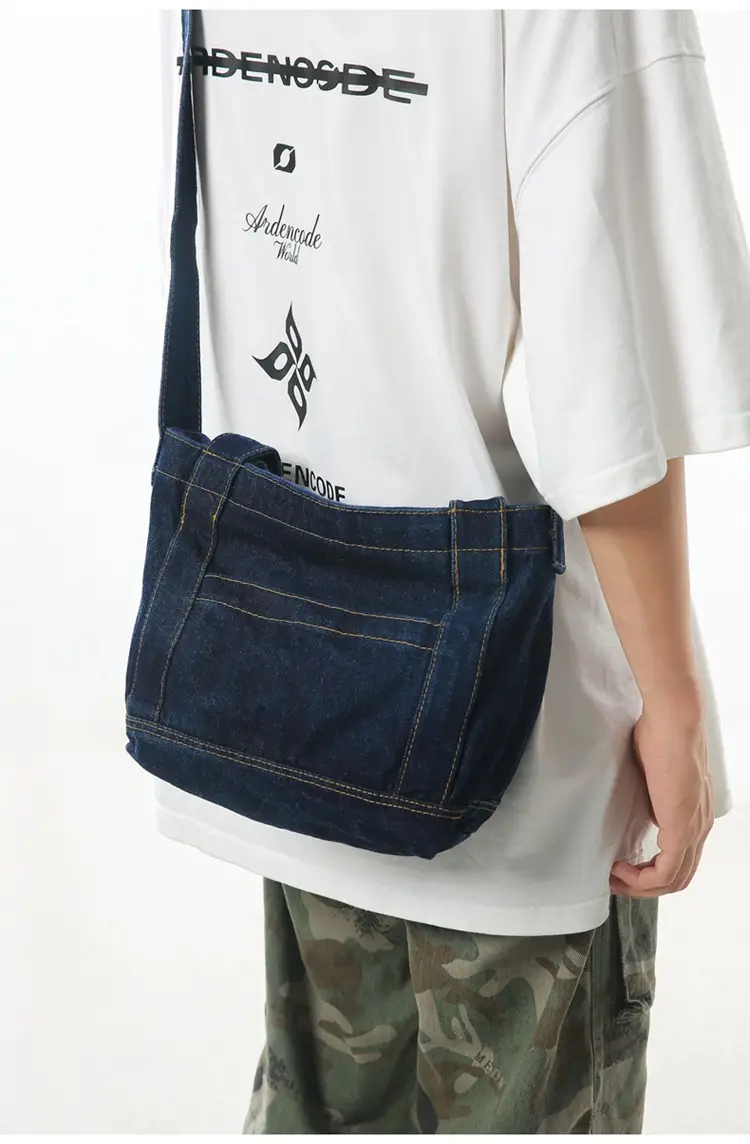 Denim Shoulder Bag 2024 New Solid Color — feature 31