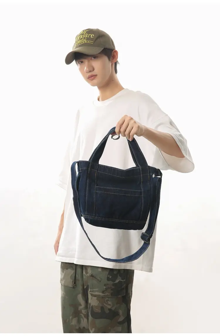 Denim Shoulder Bag 2024 New Solid Color — feature 32