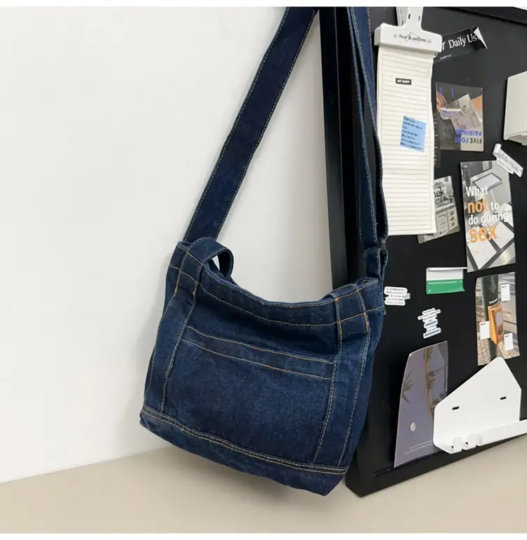 Denim Shoulder Bag 2024 New Solid Color — feature 35