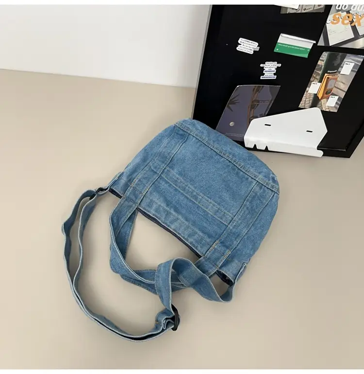 Denim Shoulder Bag 2024 New Solid Color — feature 42