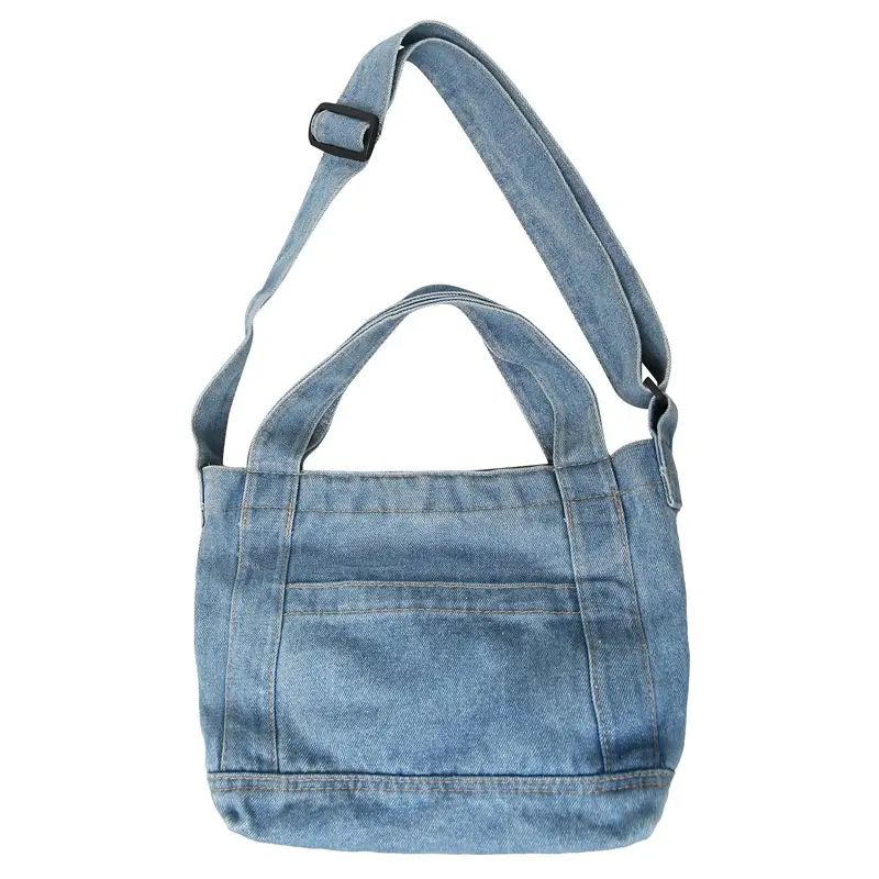 Denim Shoulder Bag 2024 New Solid Color - Image 2