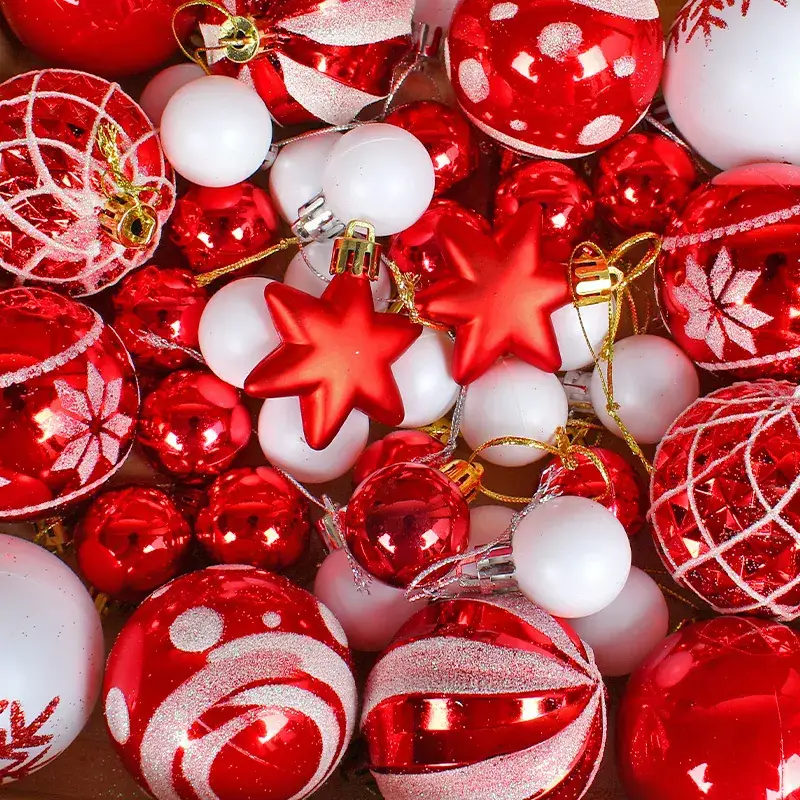 Christmas Ball Set Red White 24x24 6cm - Image 22