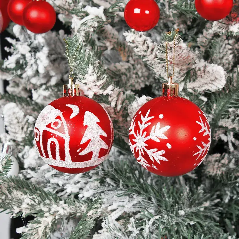 Christmas Ball Set Red White 24x24 6cm - Image 23