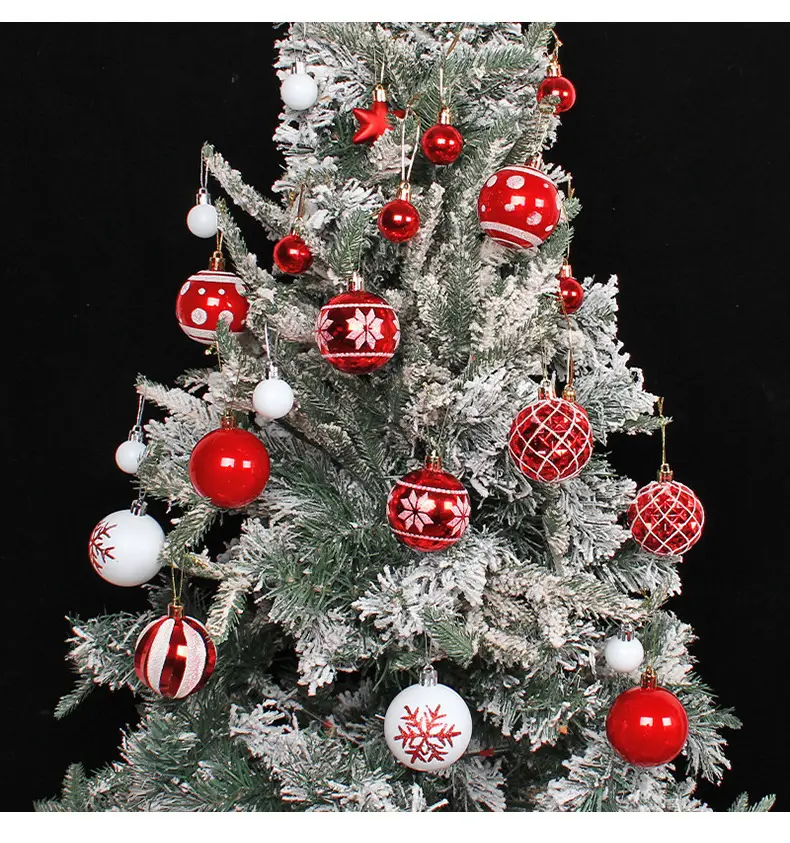 Christmas Ball Set Red White 24x24 6cm — feature 7