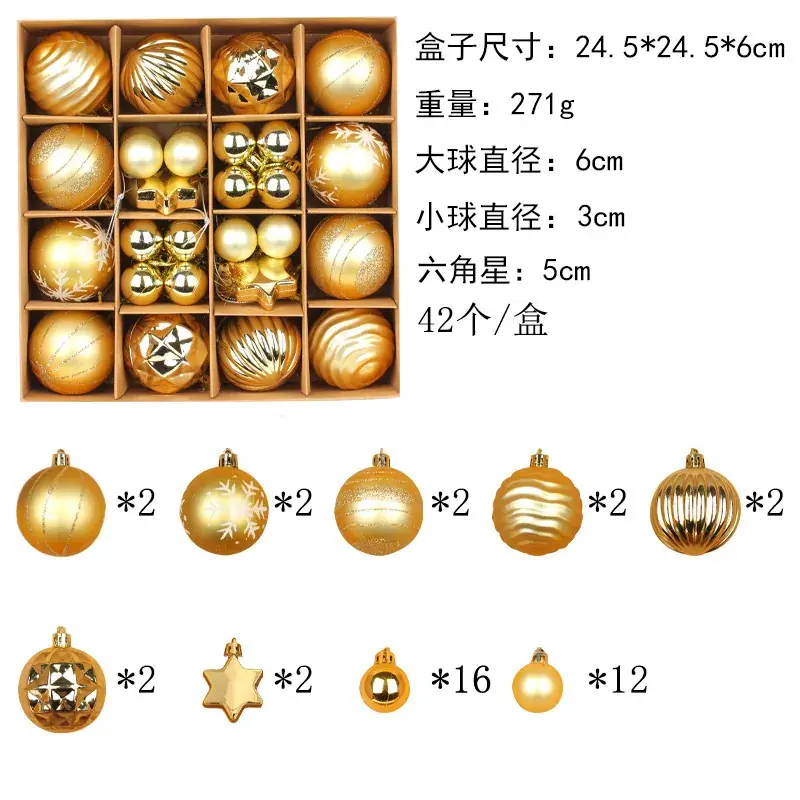 Christmas Ball Set Red White 24x24 6cm - Image 10