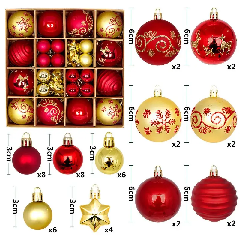 Christmas Ball Set Red White 24x24 6cm - Image 14