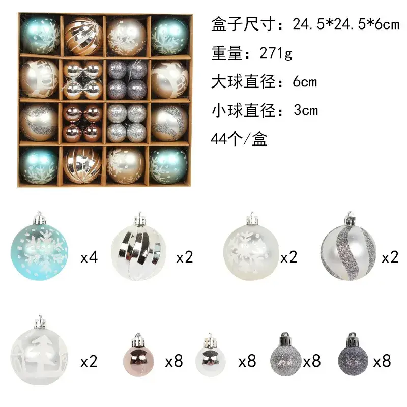 Christmas Ball Set Red White 24x24 6cm - Image 4