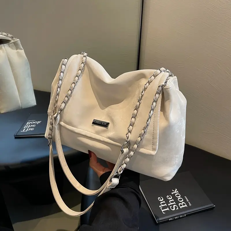 Women's Pink Chain Shoulder Bag Large Capacity 2024