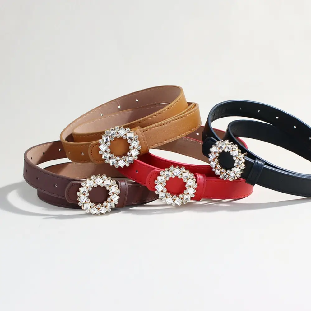 2024 New Women's Rhinestone PU Leather Belt - Image 7