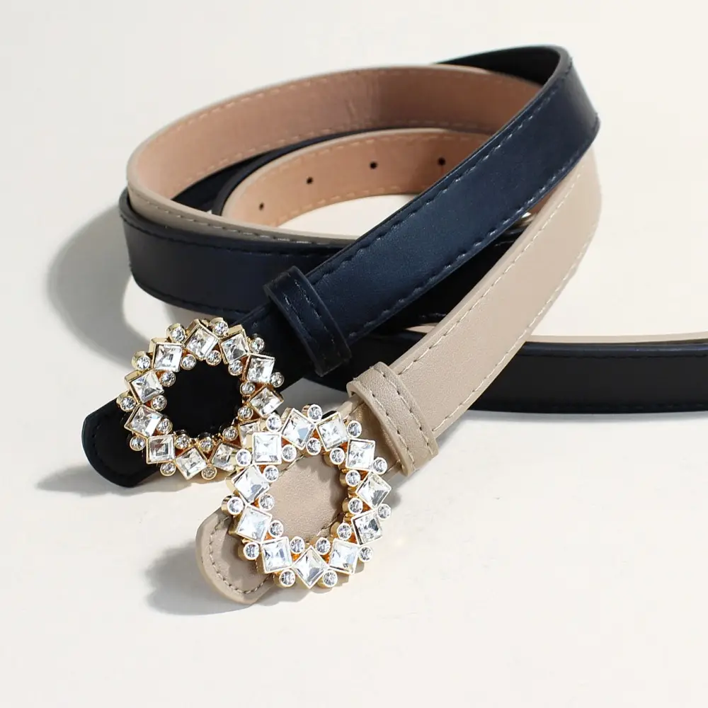 2024 New Women's Rhinestone PU Leather Belt - Image 9