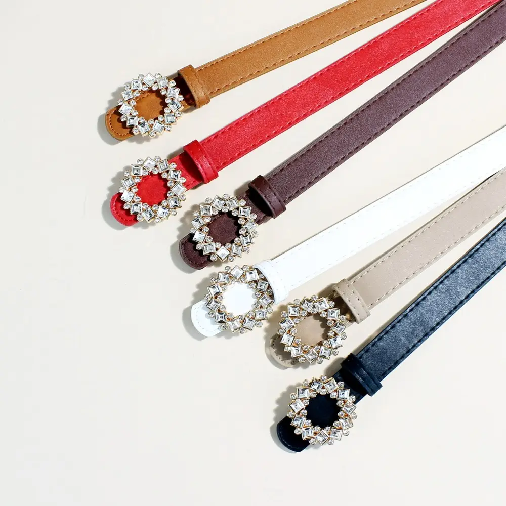 2024 New Women's Rhinestone PU Leather Belt — feature 3