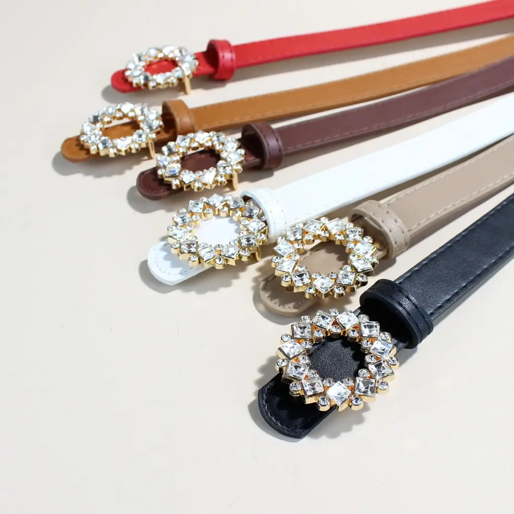 2024 New Women's Rhinestone PU Leather Belt — feature 4