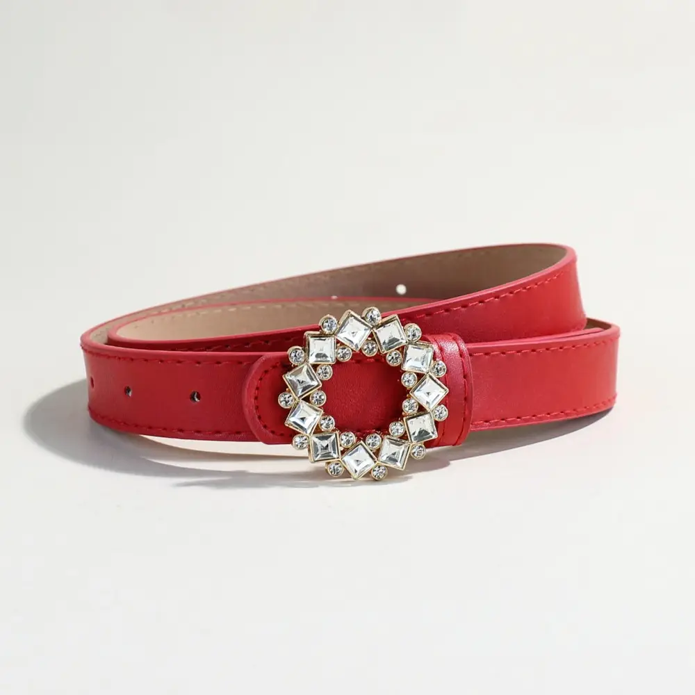 2024 New Women's Rhinestone PU Leather Belt - Image 3
