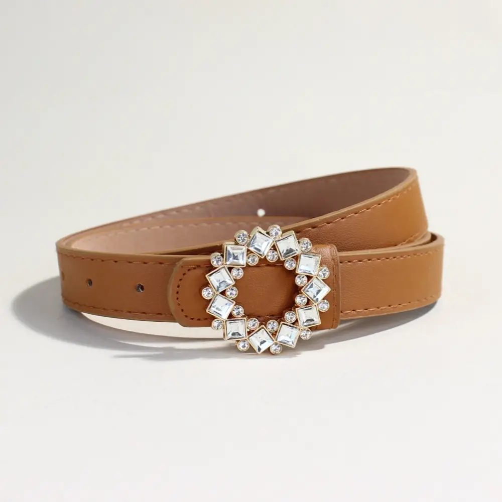 2024 New Women's Rhinestone PU Leather Belt - Image 4