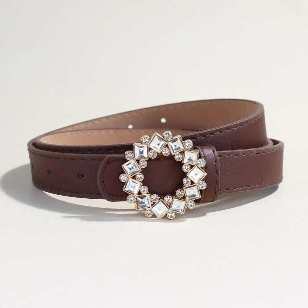 2024 New Women's Rhinestone PU Leather Belt - Image 5
